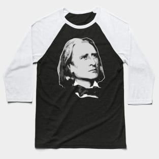 Franz Liszt Black and White Baseball T-Shirt